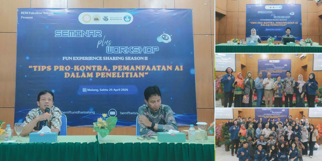 BEM FAKULTAS TEKNIK UNIDHA MALANG GELAR SEMINAR & WORKSHOP AI, KUPAS TUNTAS PRO-KONTRA PEMANFAATAN KECERDASAN BUATAN DALAM PENELITIAN