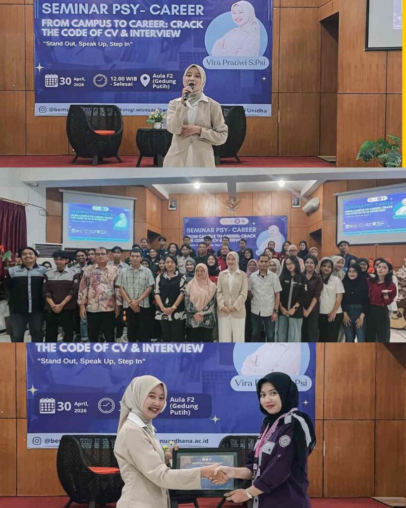 FAKULTAS PSIKOLOGI UNIVERSITAS WISNUWARDHANA MALANG (UNIDHA MALANG) SIAPKAN LULUSAN BERDAYA SAING MELALUI SEMINAR KARIER